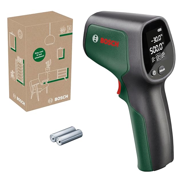Bosch UniversalTemp Infrarot-Thermometer, auf einen Fensterrahmen gerichtet