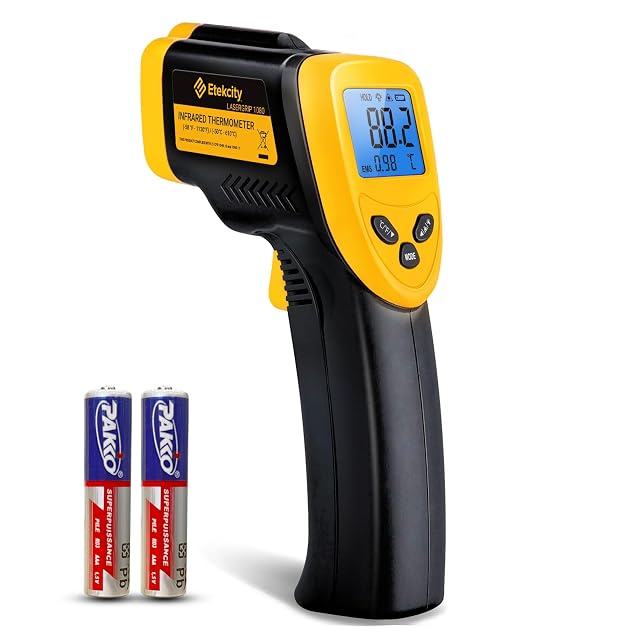 Etekcity Lasergrip 1080 Infrarot-Thermometer mit beleuchtetem Display und einem Messwert