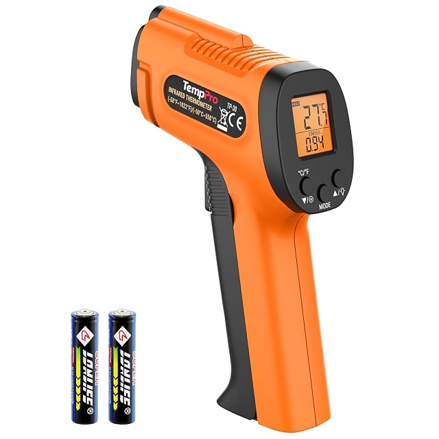 TempPro Infrarot-Thermometer mit Laser, Display und Pistolengriff