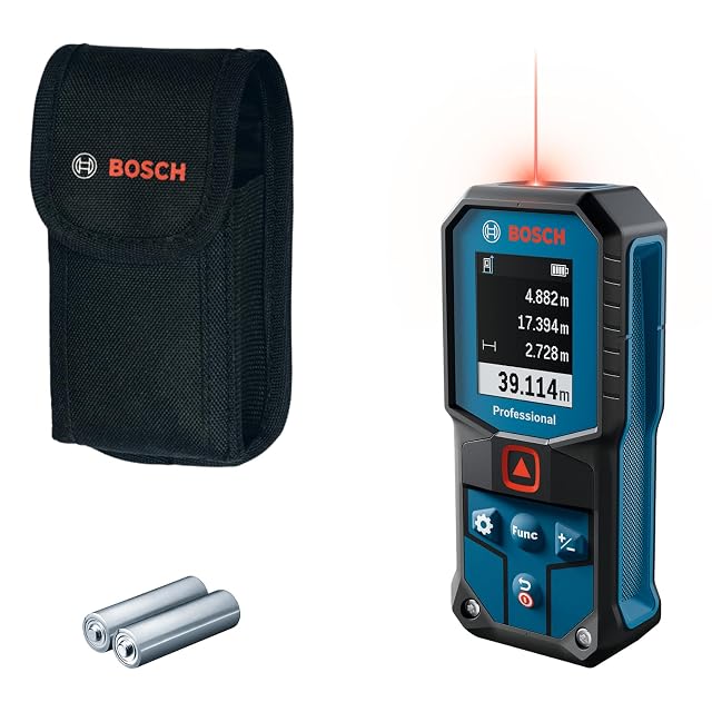 Bosch Professional GLM 40-31 Laser-Entfernungsmesser in Blau, mit Farbdisplay und gummiertem Gehäuse
