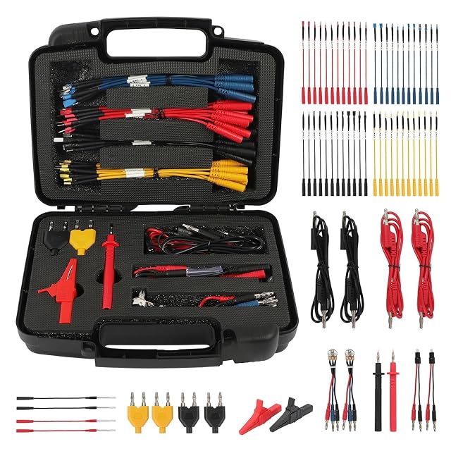 AUTOOL 68-teiliges Multimeter-Messleitungsset, ausgelegt in seinem Koffer