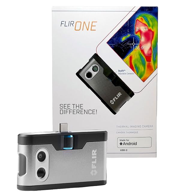 FLIR ONE Gen 3 Wärmebildkamera, in den USB-C-Anschluss eines Android-Telefons gesteckt