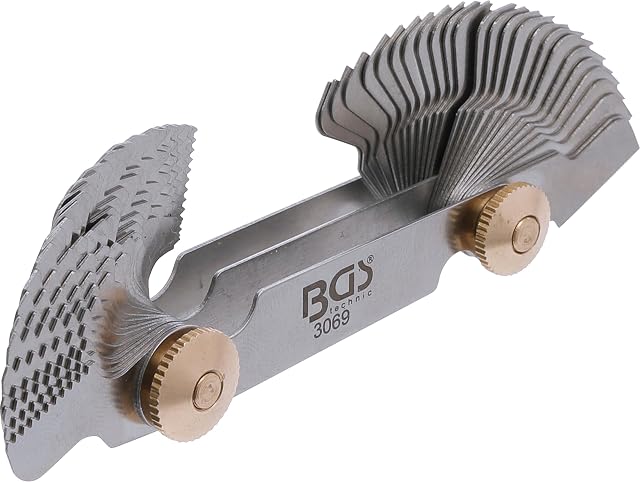 BGS Doppel-Gewindelehre, 52 Blätter in einem doppelseitigen Edelstahlkörper