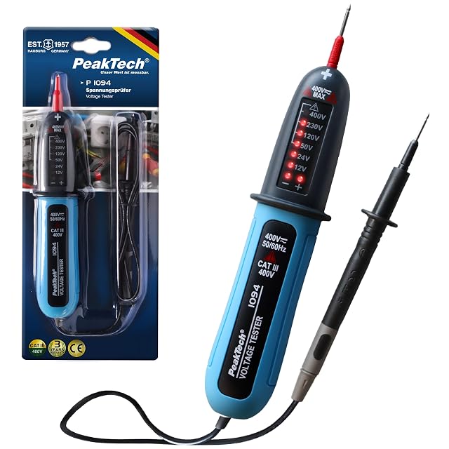 PeakTech P 1094 zweipoliger Spannungsprüfer mit zwei Prüfspitzen und LED-Skala